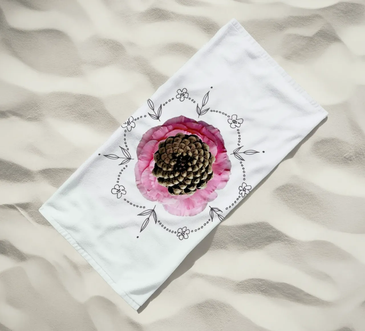 Pine Cone Collage telo mare da Miles of Light