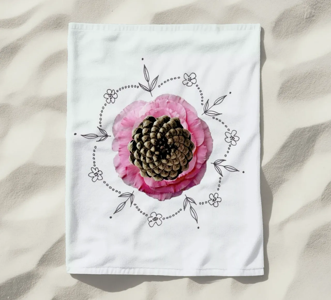 Pine Cone Collage telo mare da Miles of Light