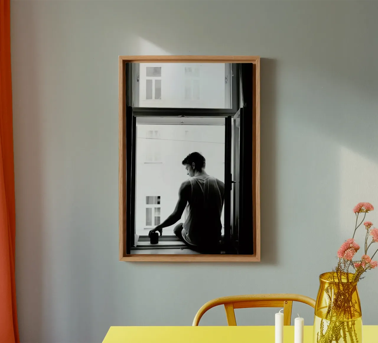Improvisierter Balkon canvas met Baklijst van Picture On The Fridge