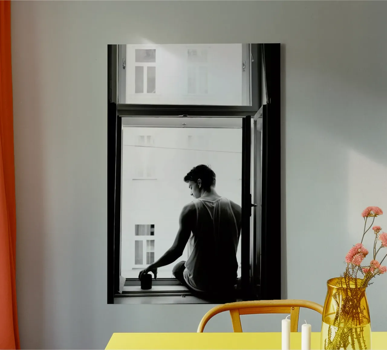 Improvisierter Balkon canvas met Baklijst van Picture On The Fridge