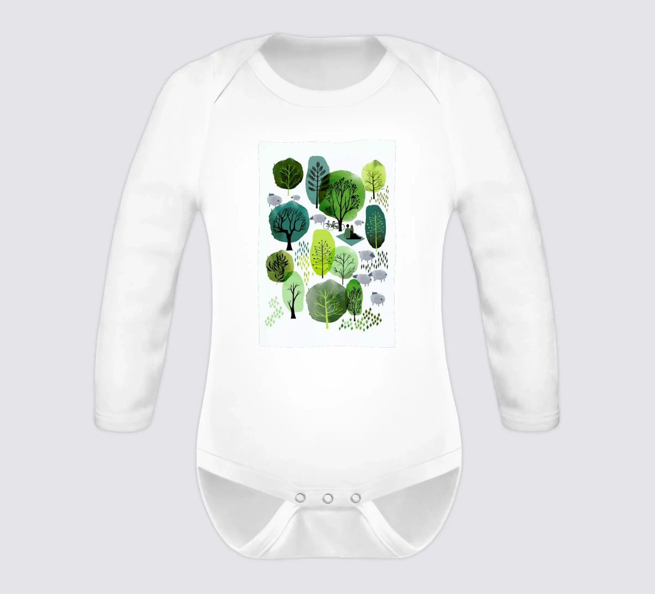 Spring Forest body neonato maniche lunghe da Little Flourishes