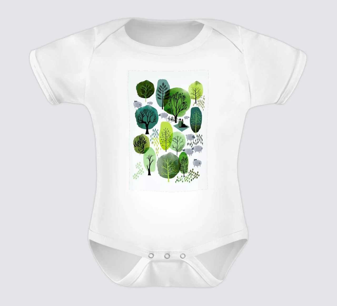 Spring Forest body neonato maniche corte da Little Flourishes