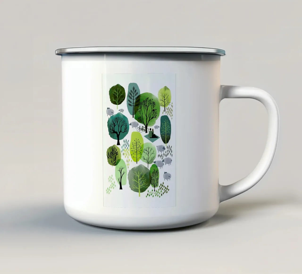 Spring Forest mug en émail de Little Flourishes