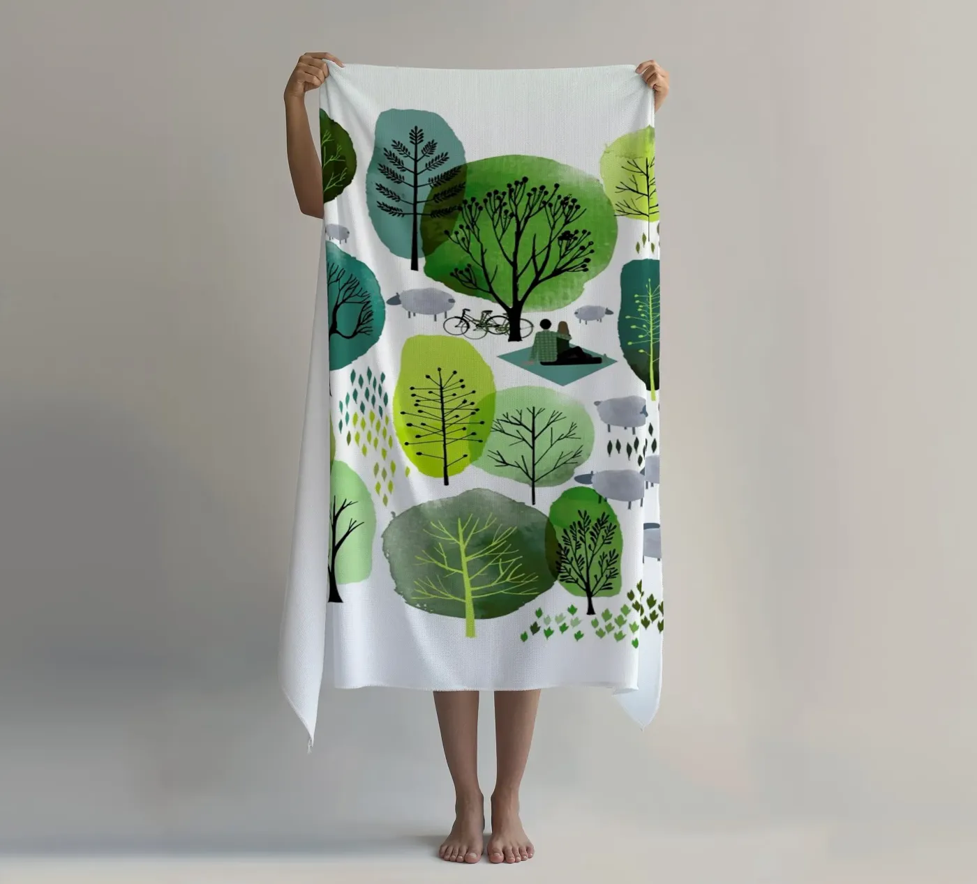 Spring Forest strandhanddoek van Little Flourishes