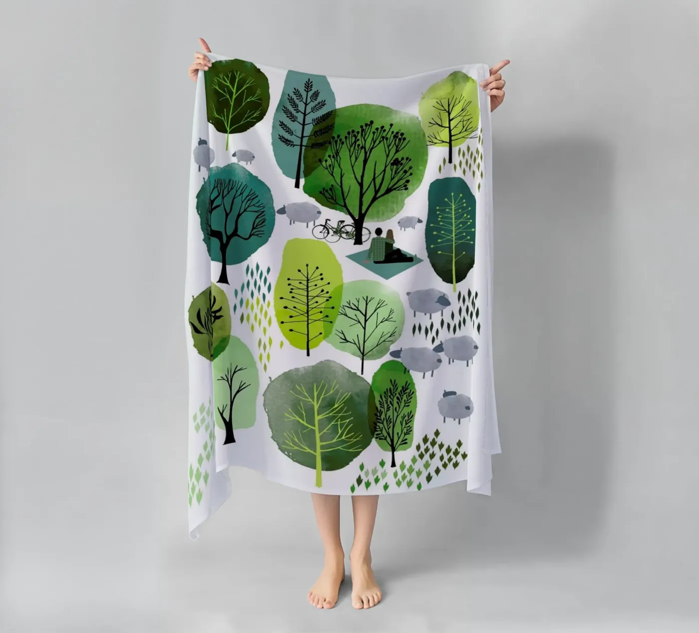 Spring Forest beach towel by Little Flourishes