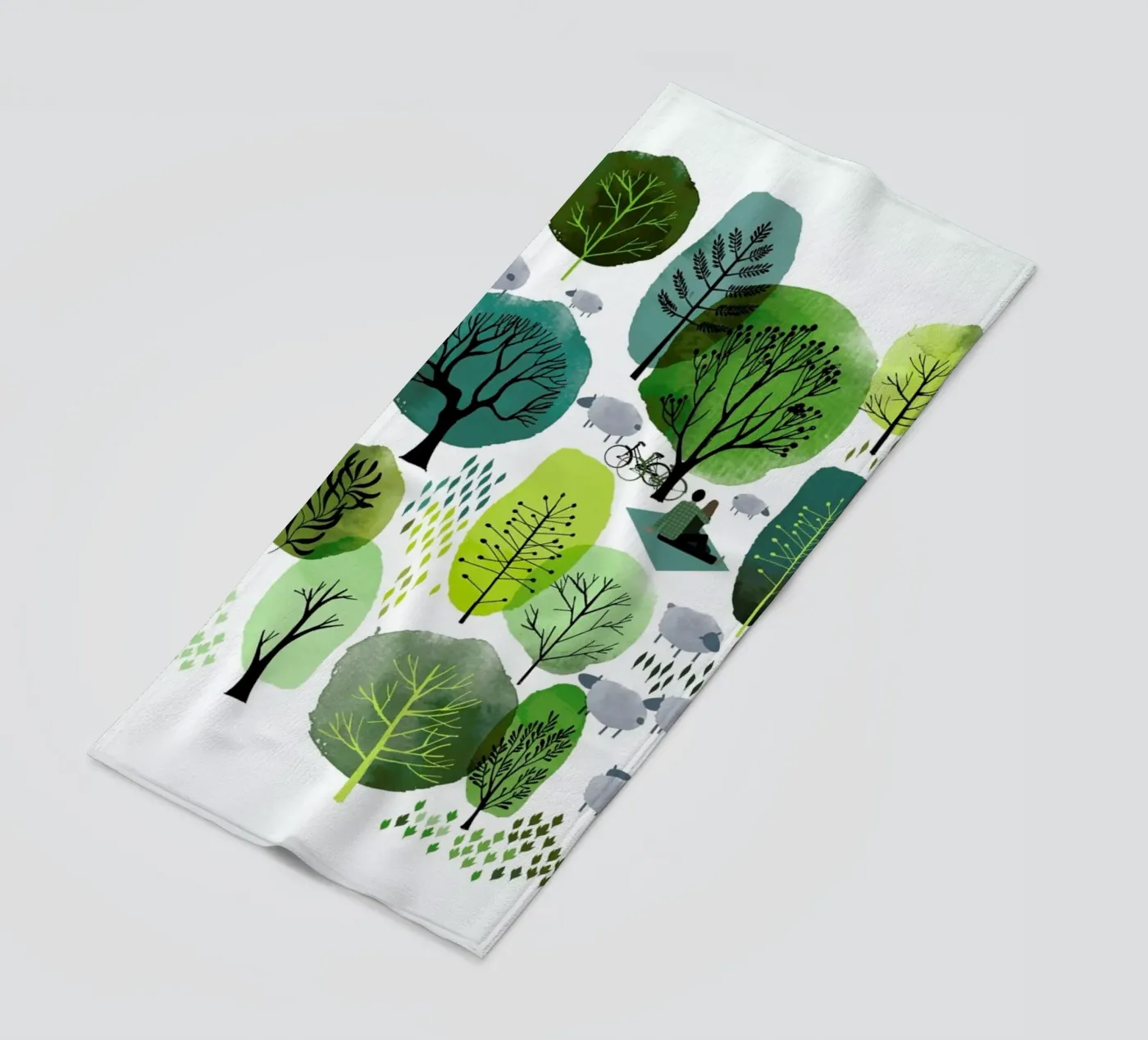 Spring Forest beach towel by Little Flourishes