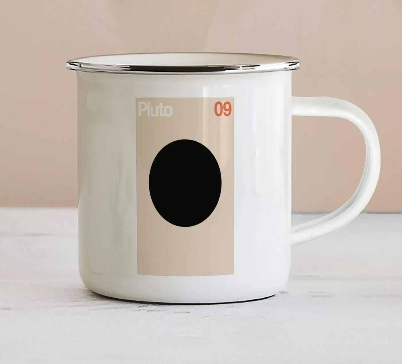 Pluto 09 enamel mug by Florent Bodart