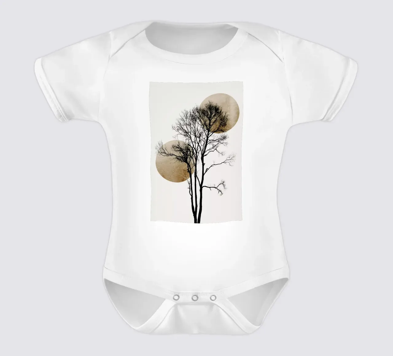 Sun And Moon Hiding Gold body neonato maniche corte da Kubistika