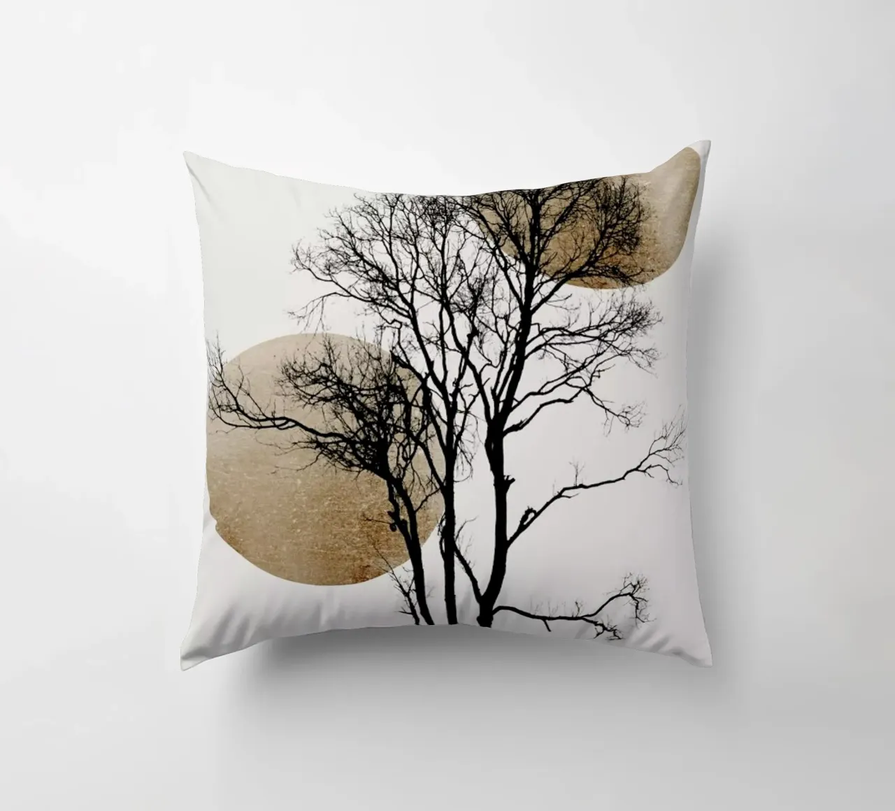 Sun And Moon Hiding Gold cuscino da Kubistika