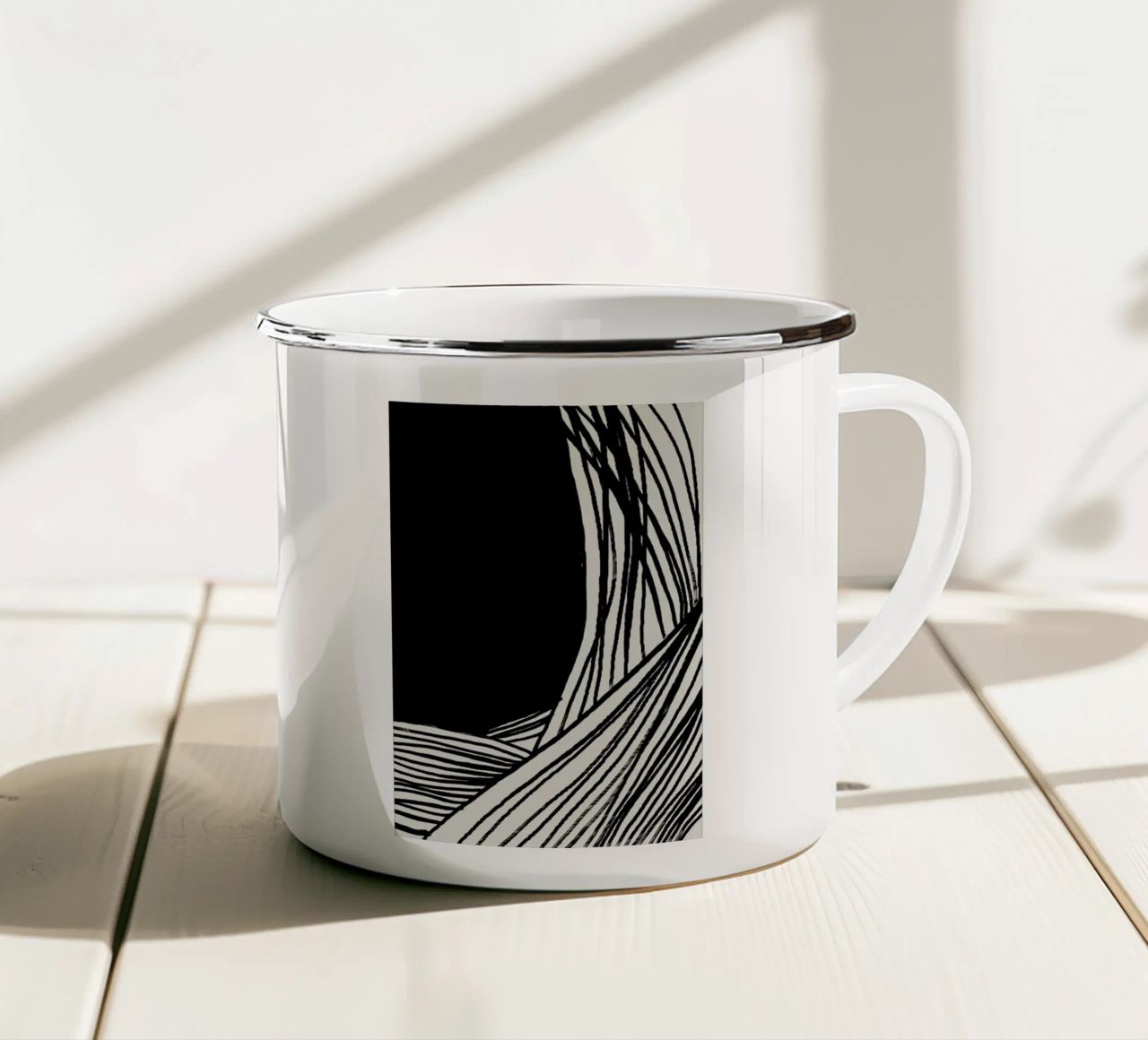 Wave Black tazza in smalto da 170QM