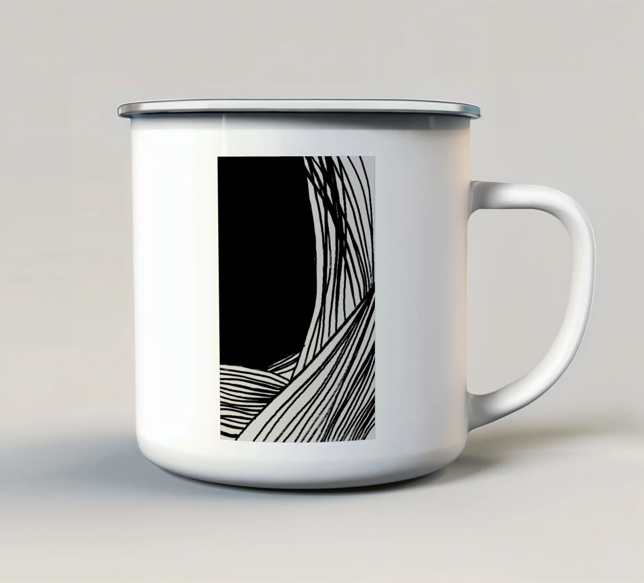 Wave Black tazza in smalto da 170QM