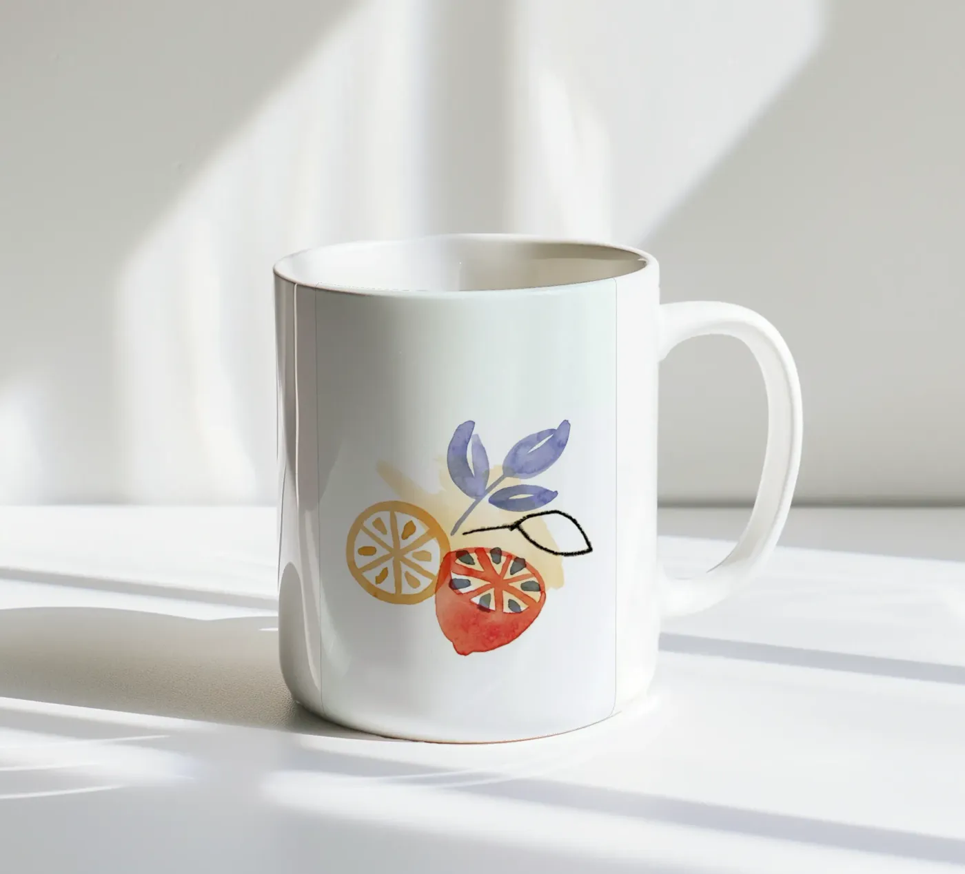 Lemons 1 ceramic mug by Farina Kuklinski