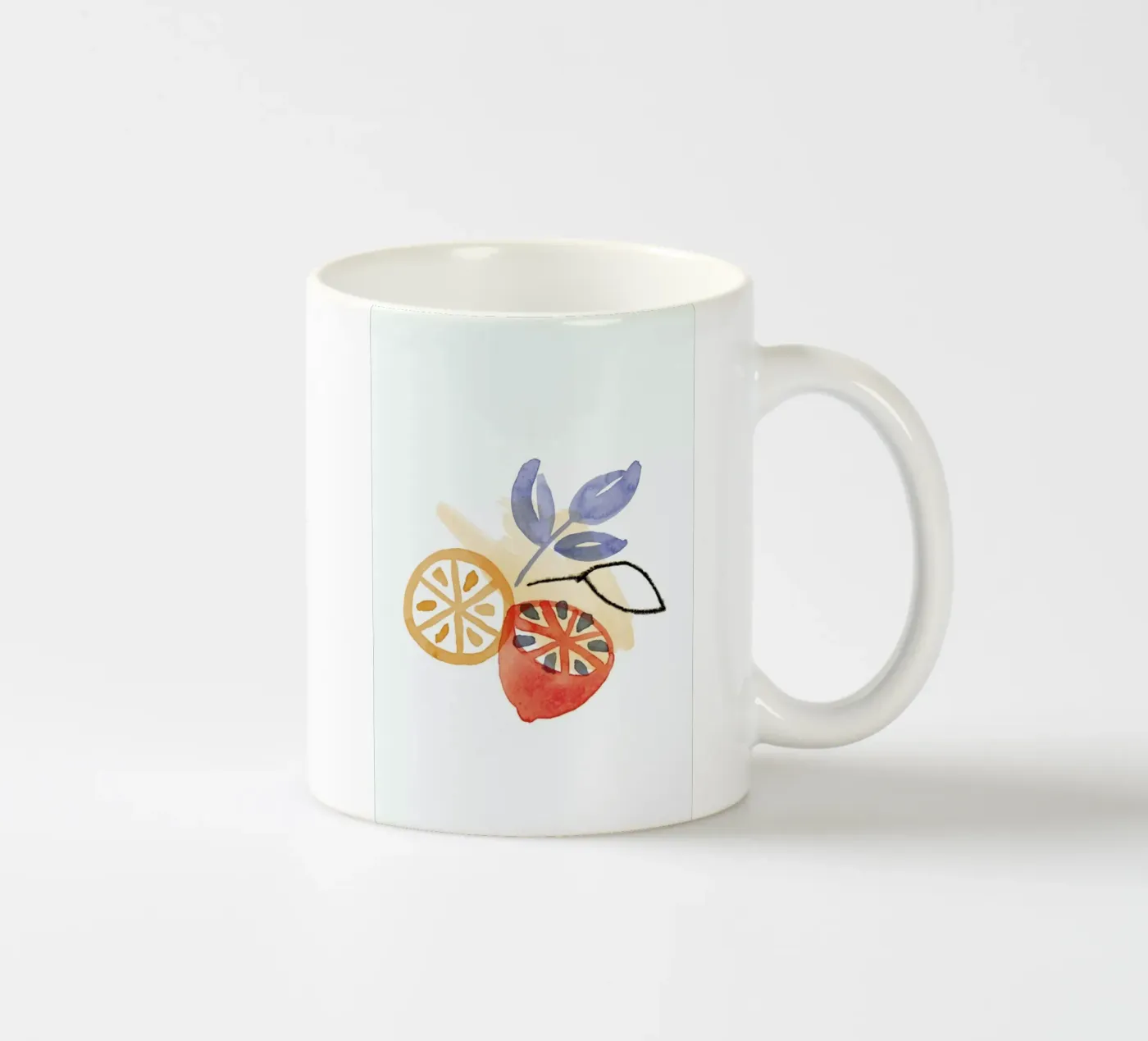 Lemons 1 ceramic mug by Farina Kuklinski