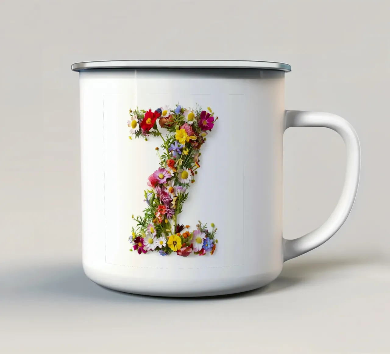 Fiore lettera Z tazza in smalto da My Tiny Home