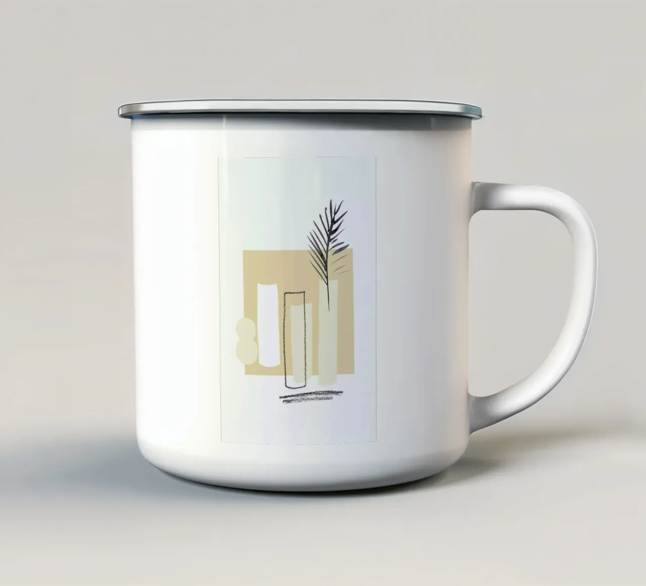 Plants in Vases 03 enamel mug by Farina Kuklinski