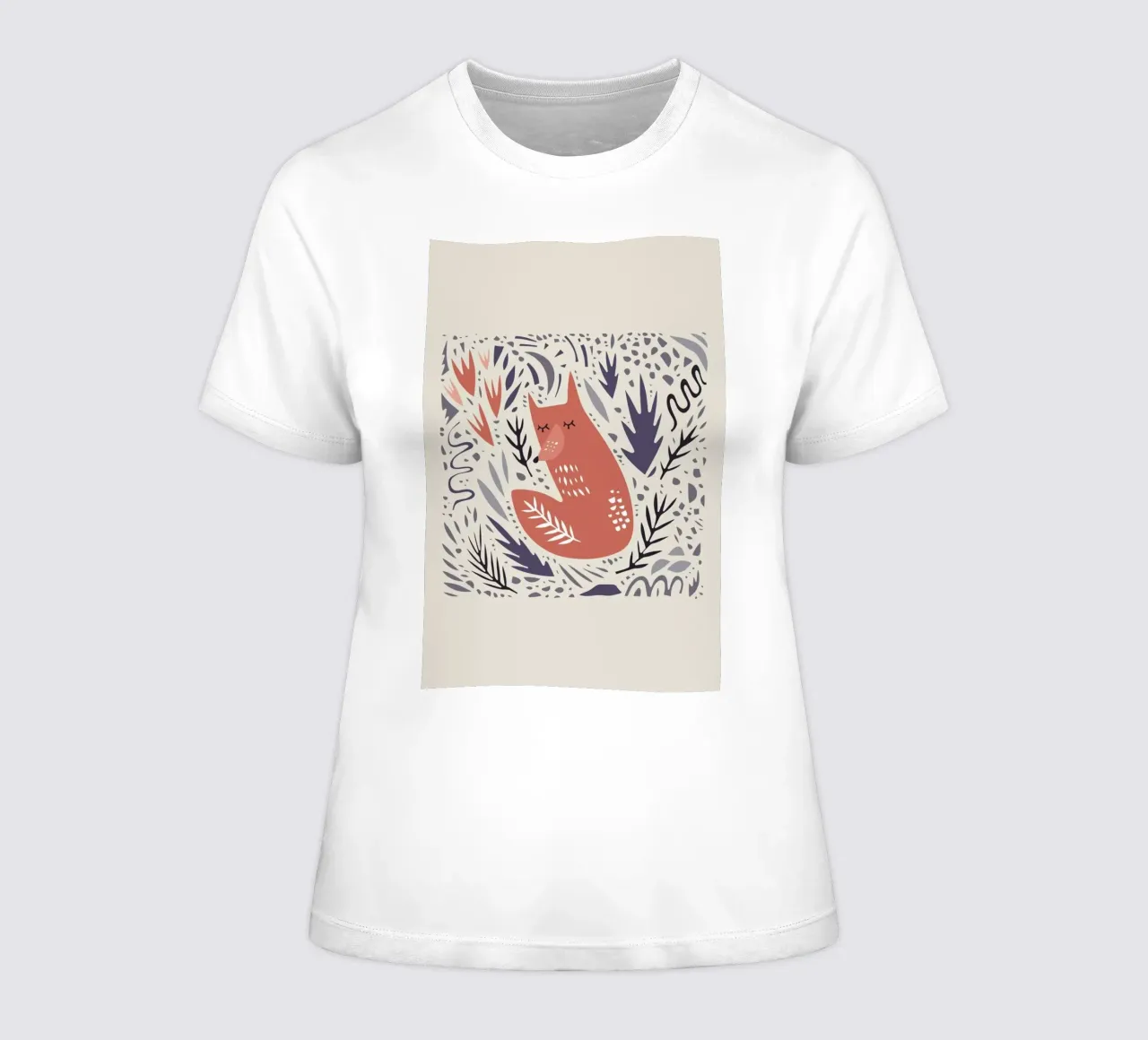 Hibernating Fox t-shirt da donna da Little Flourishes