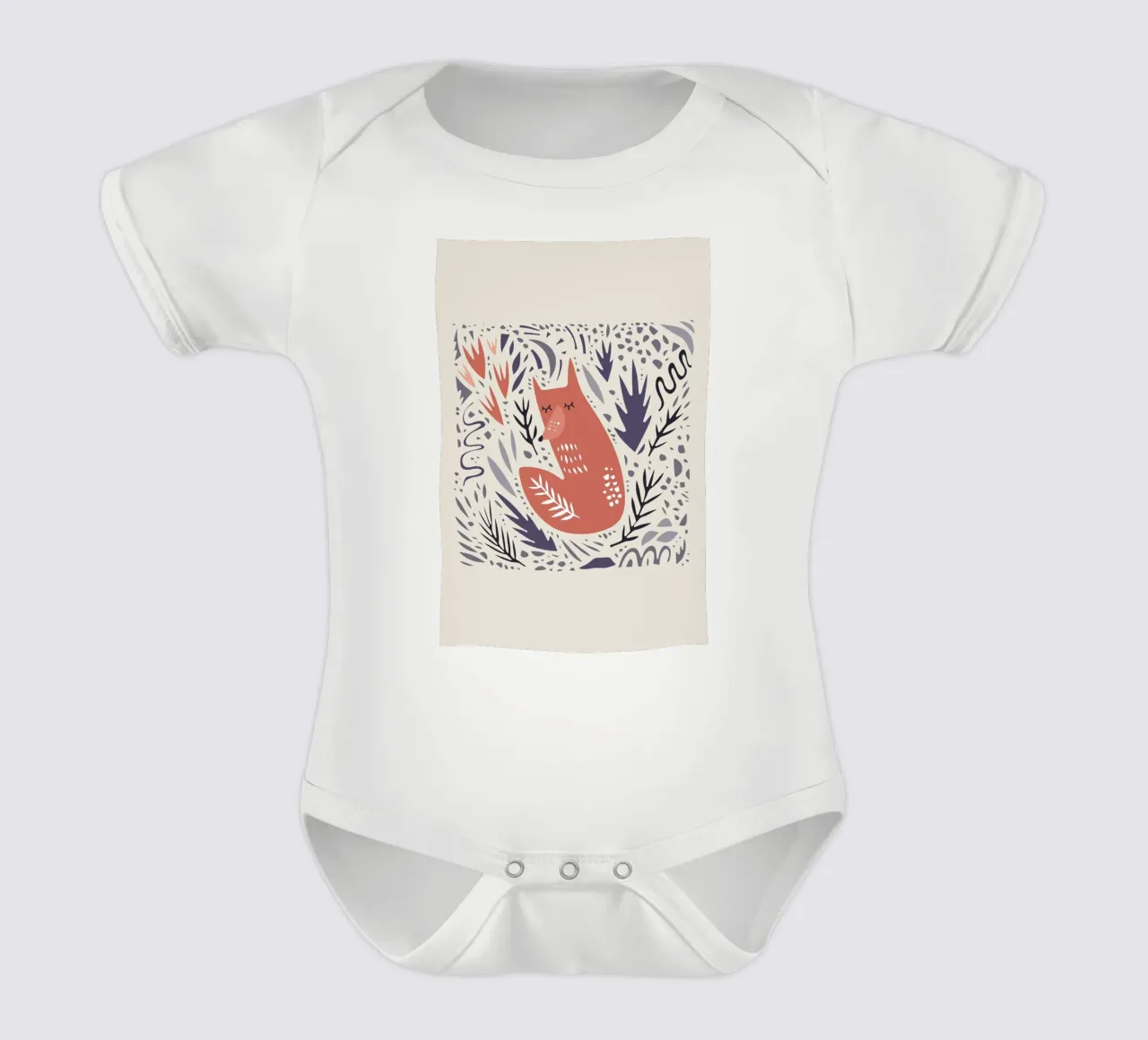 Hibernating Fox body neonato maniche corte da Little Flourishes