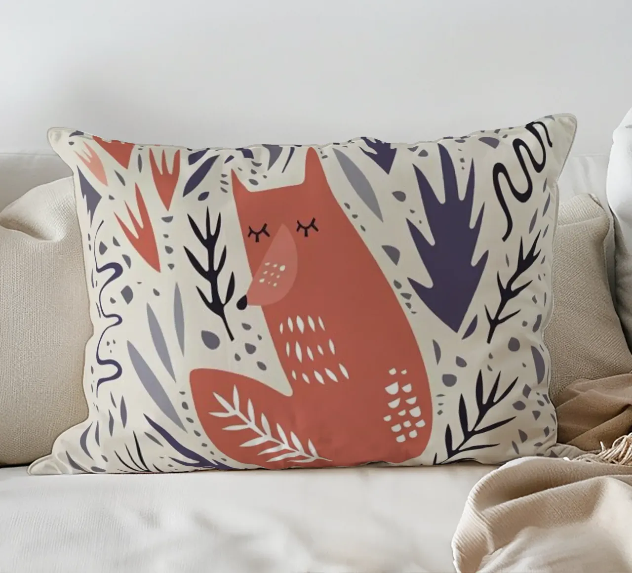 Hibernating Fox cuscino da Little Flourishes