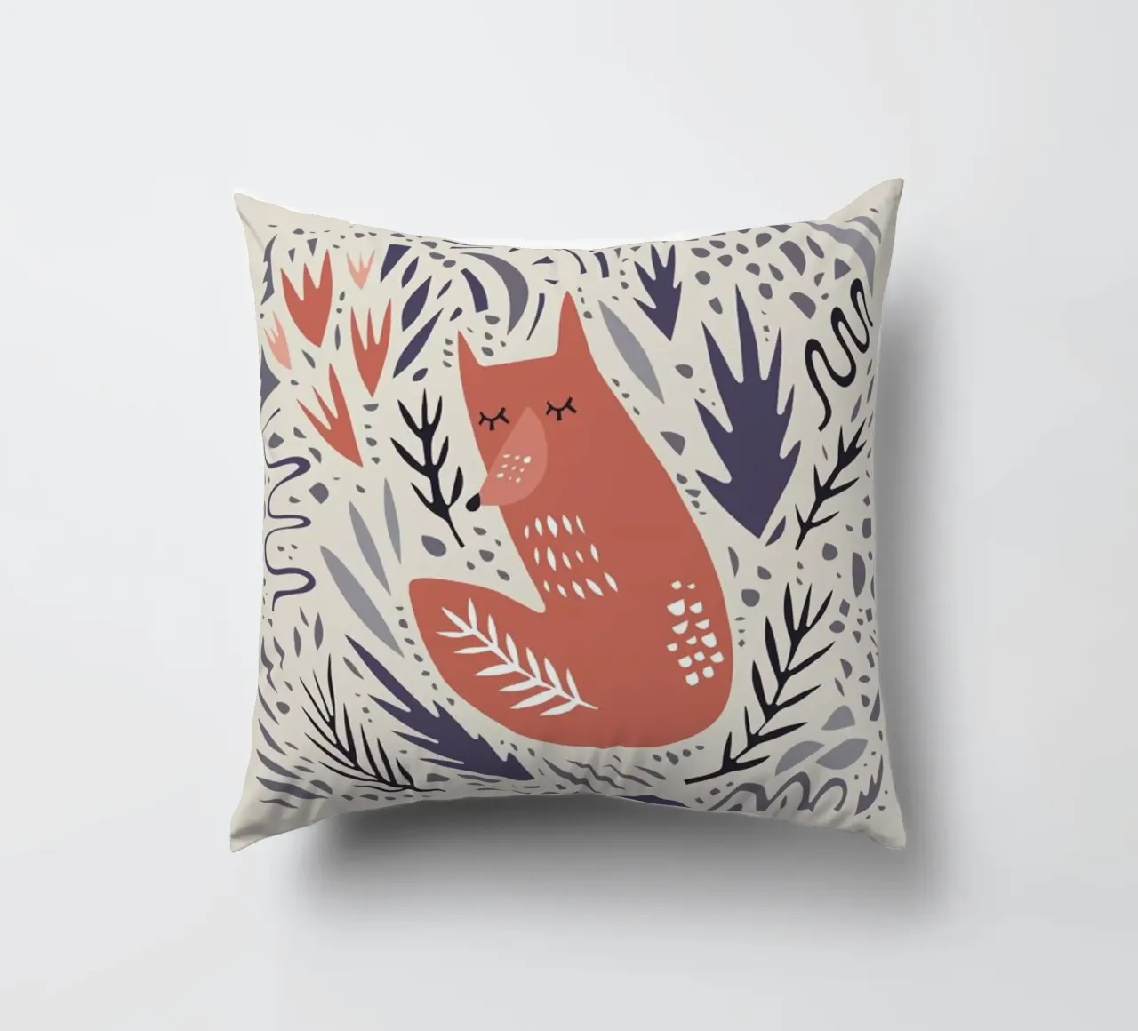 Hibernating Fox cuscino da Little Flourishes