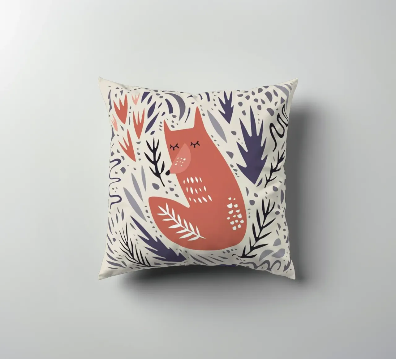 Hibernating Fox cuscino da Little Flourishes
