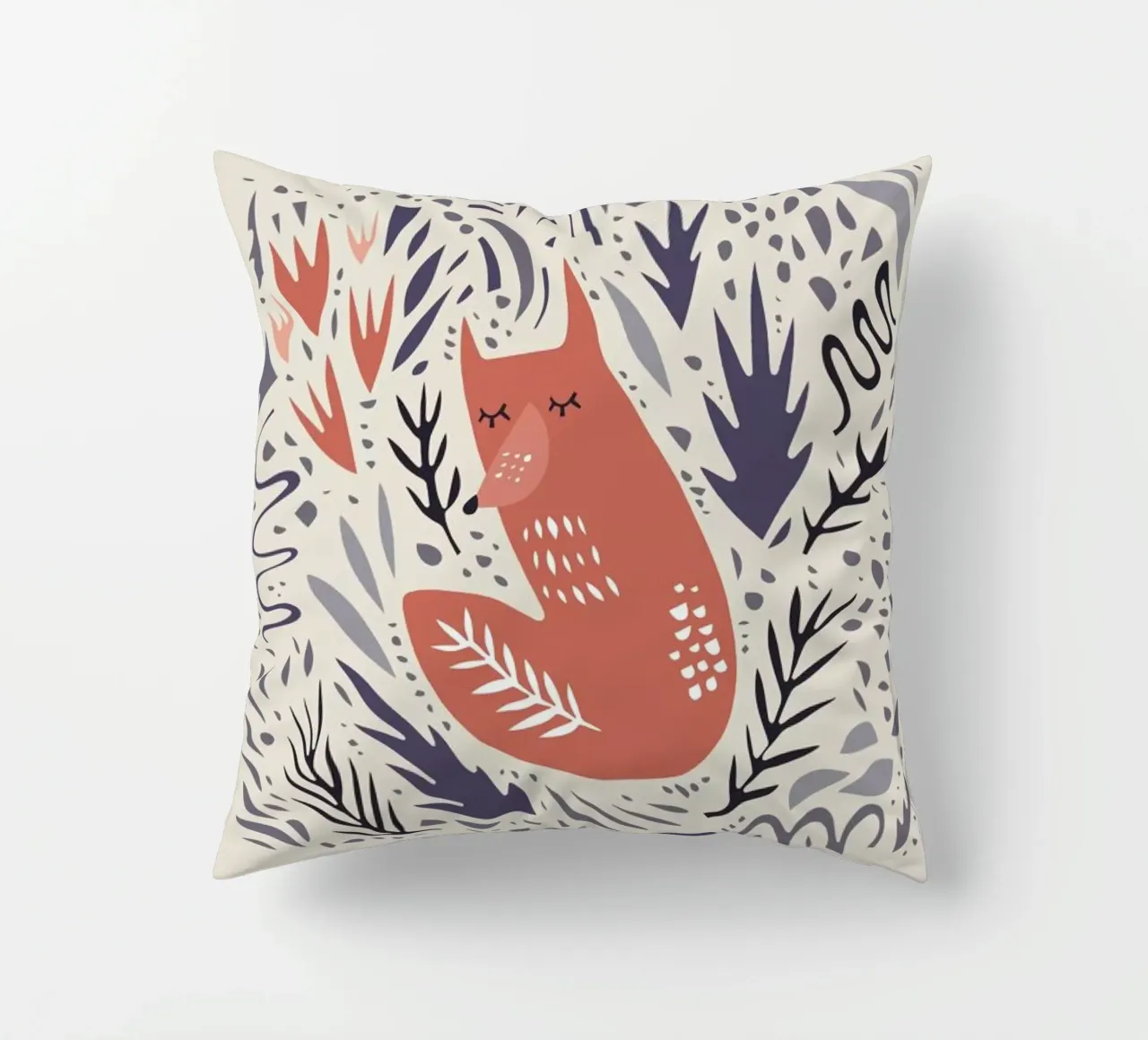 Hibernating Fox cuscino da Little Flourishes