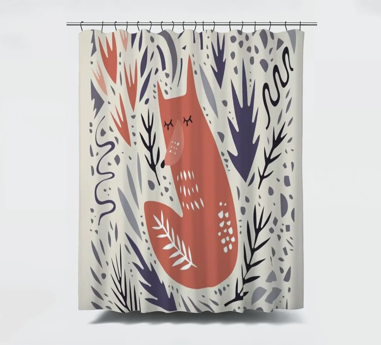 Hibernating Fox Duschvorhang von Little Flourishes