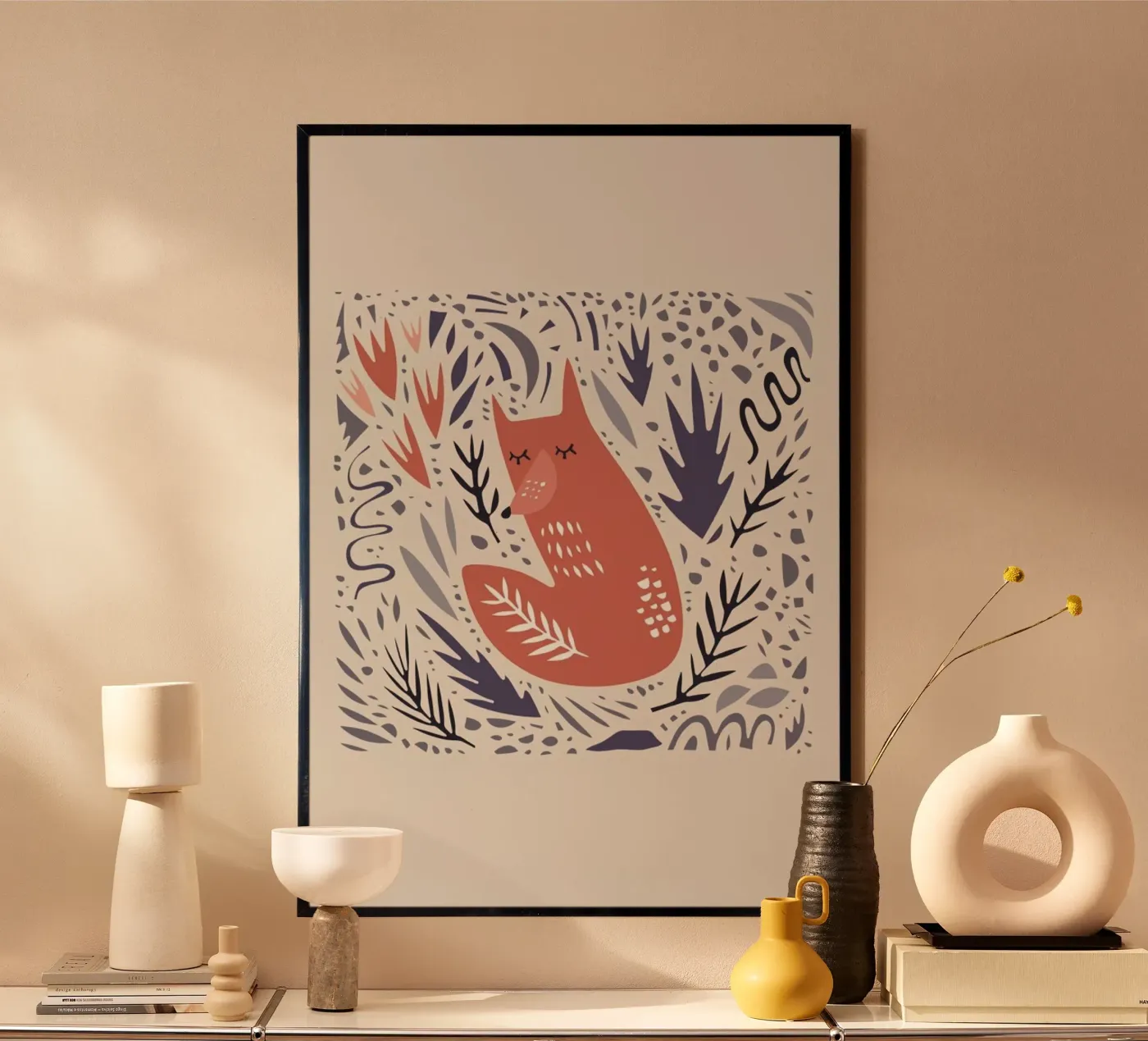 Hibernating Fox poster de Little Flourishes