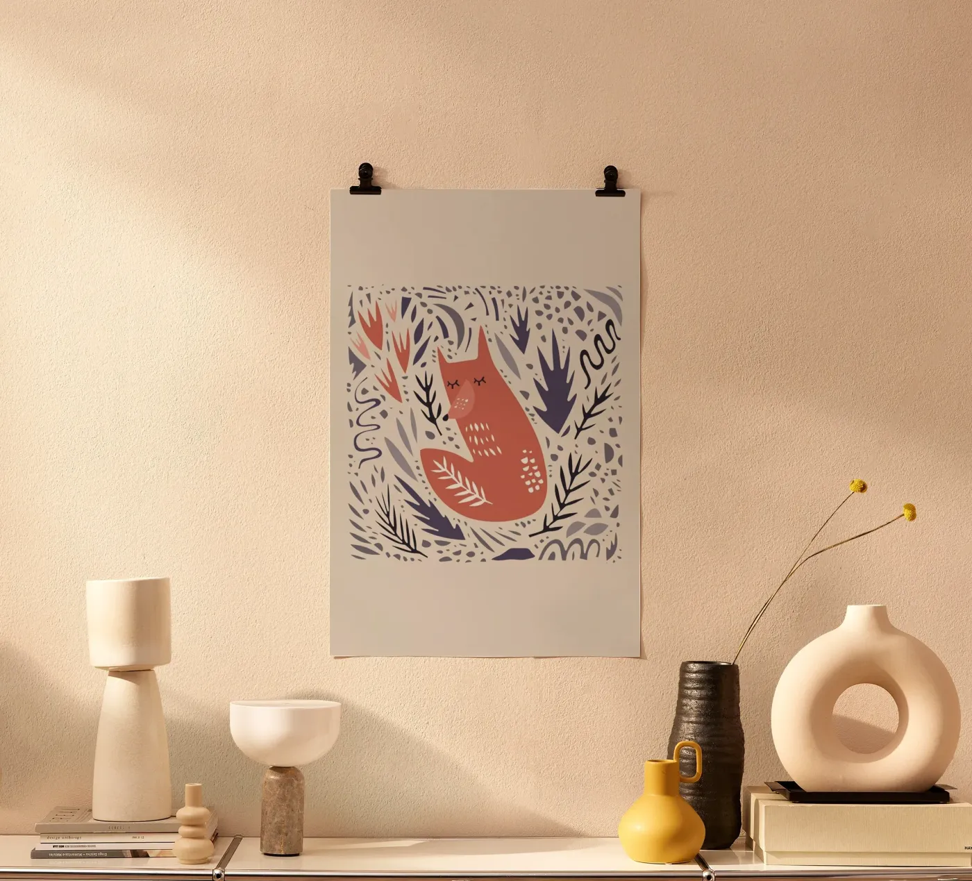 Hibernating Fox poster de Little Flourishes