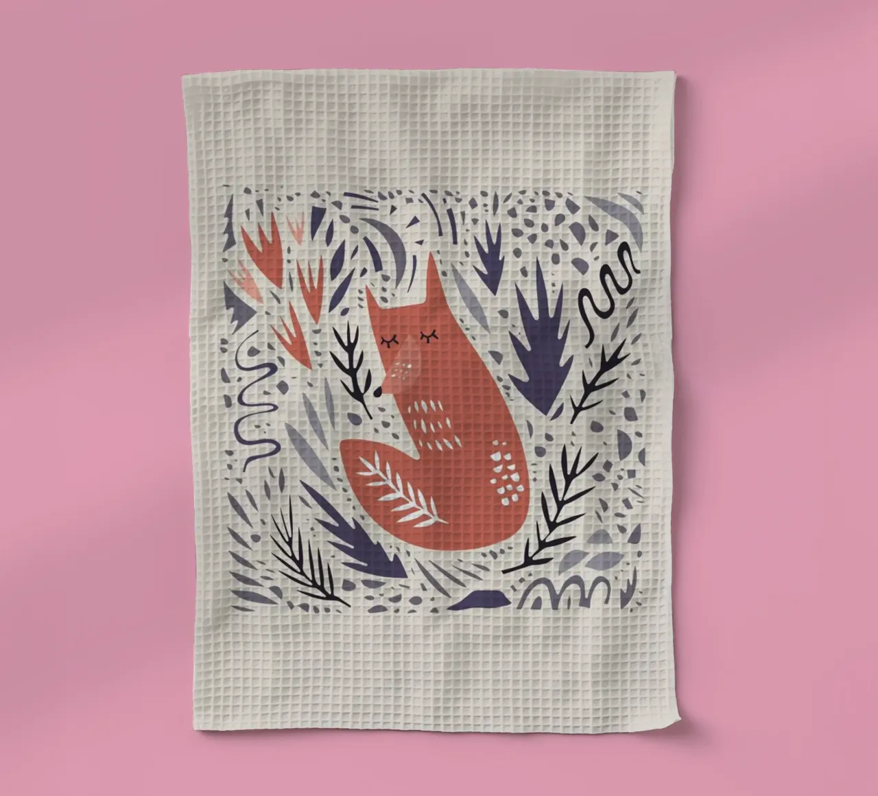 Hibernating Fox canovaccio da cucina da Little Flourishes