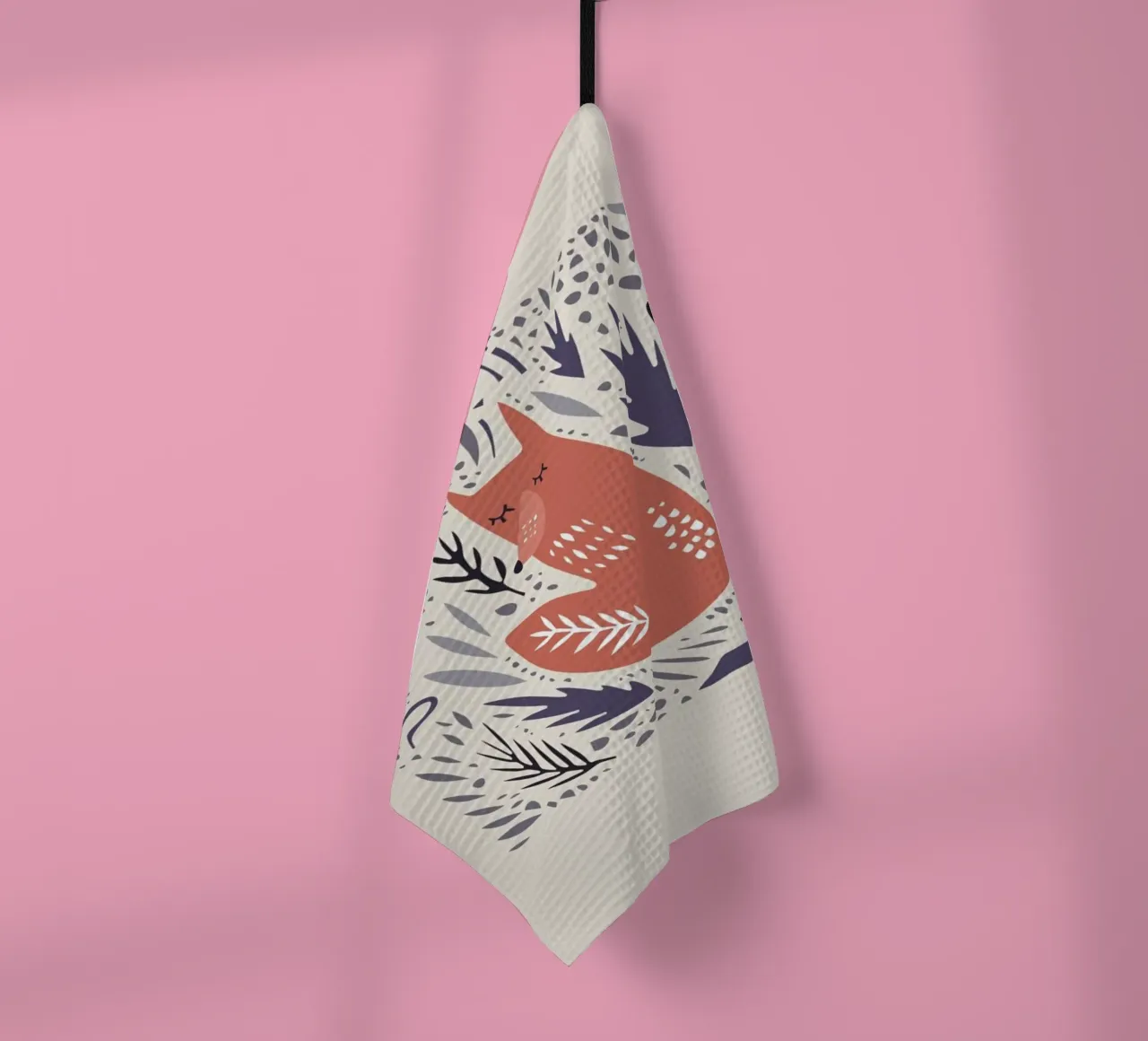 Hibernating Fox canovaccio da cucina da Little Flourishes