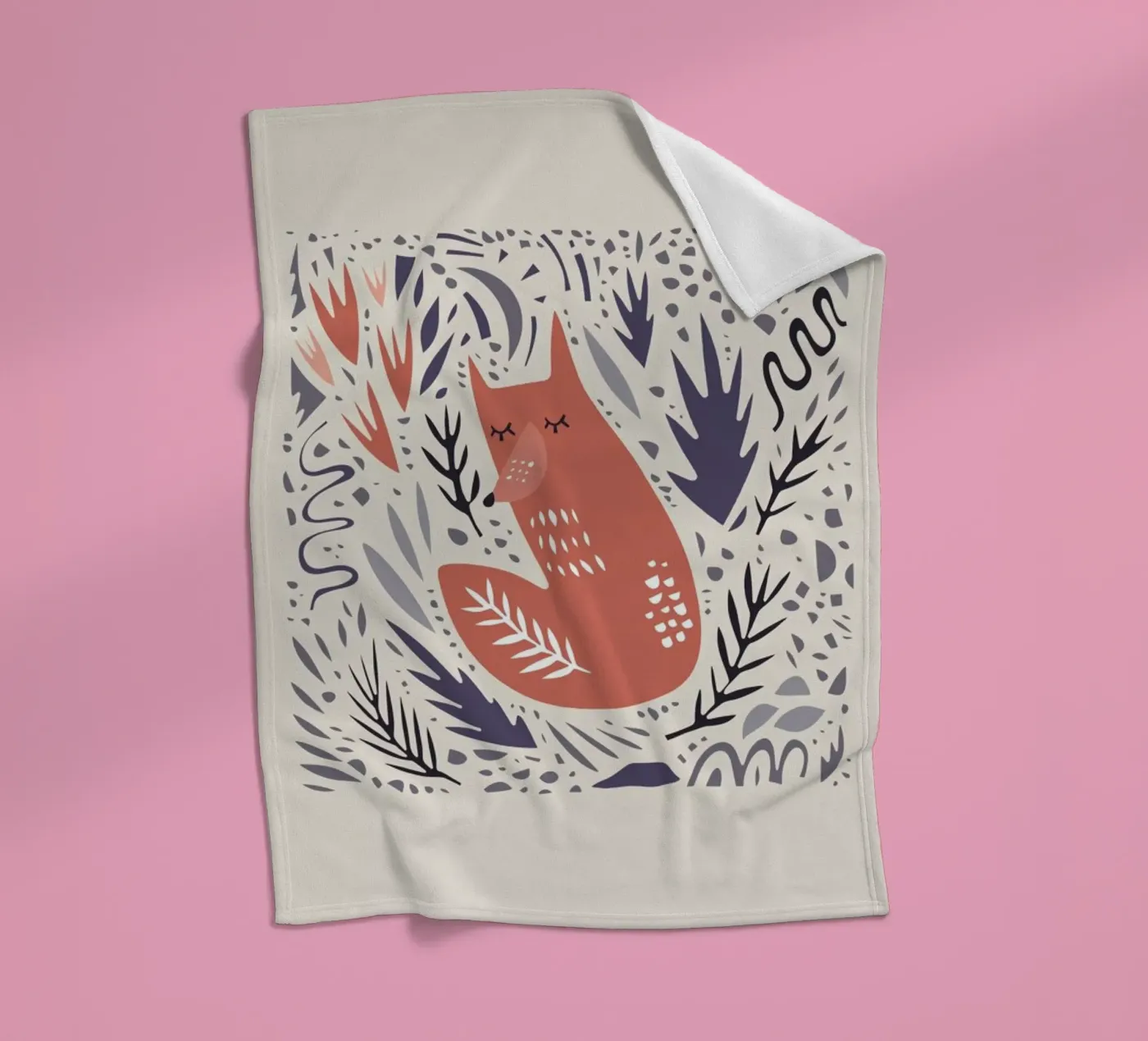 Hibernating Fox fleecedeken van Little Flourishes