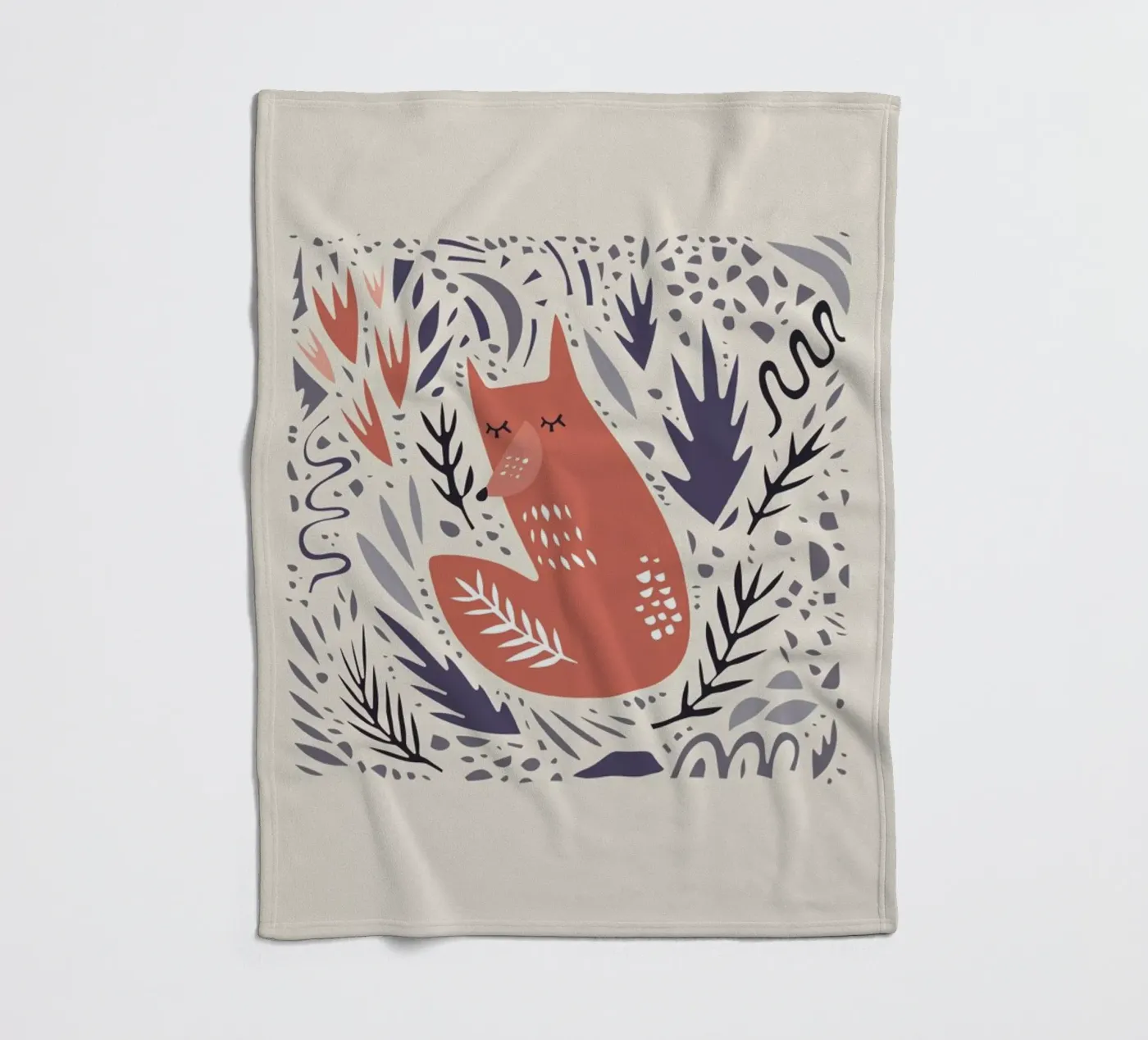 Hibernating Fox fleecedeken van Little Flourishes