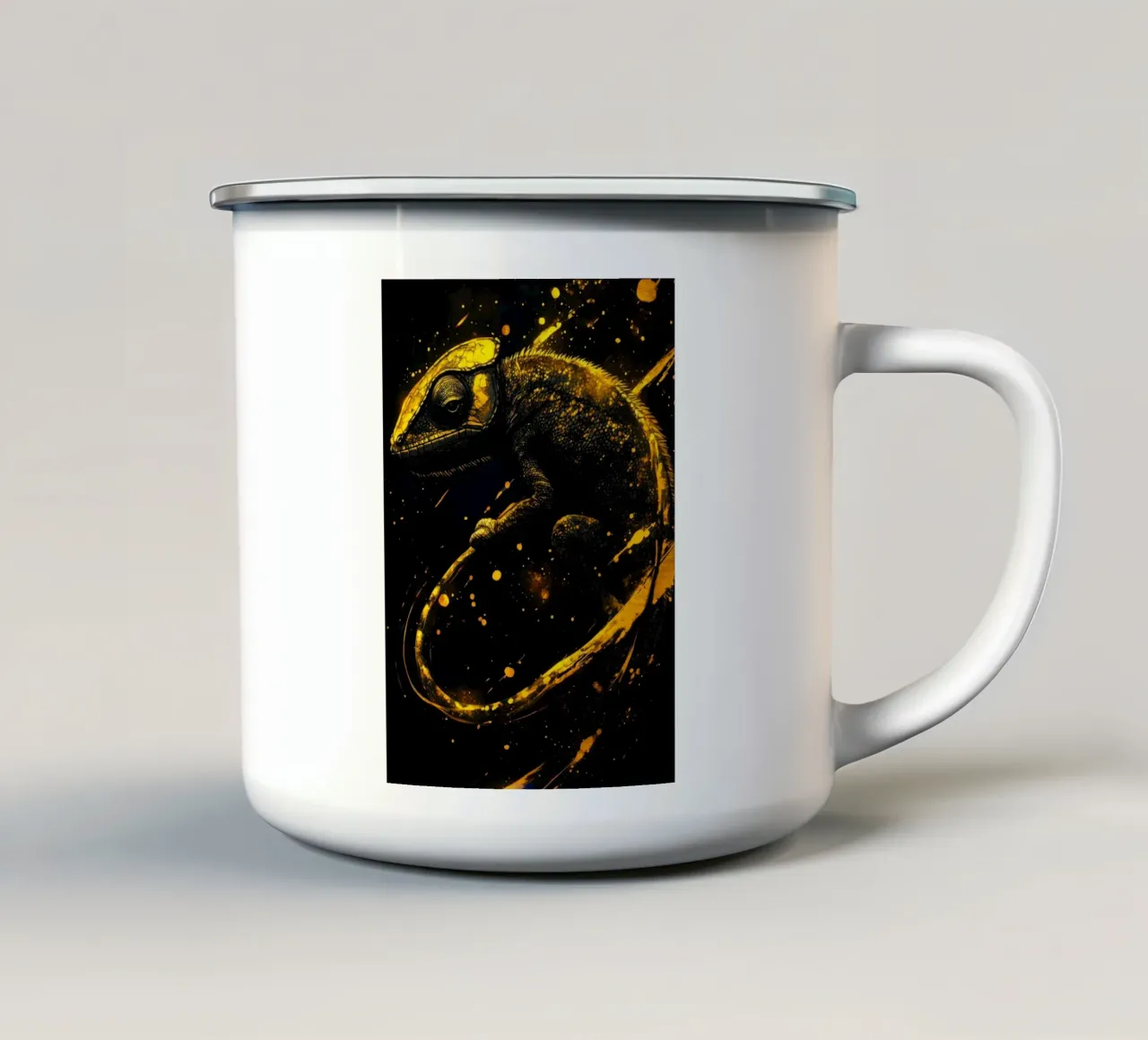 Camaleonte d'oro tazza in smalto da Justyna Jaszke JBJart