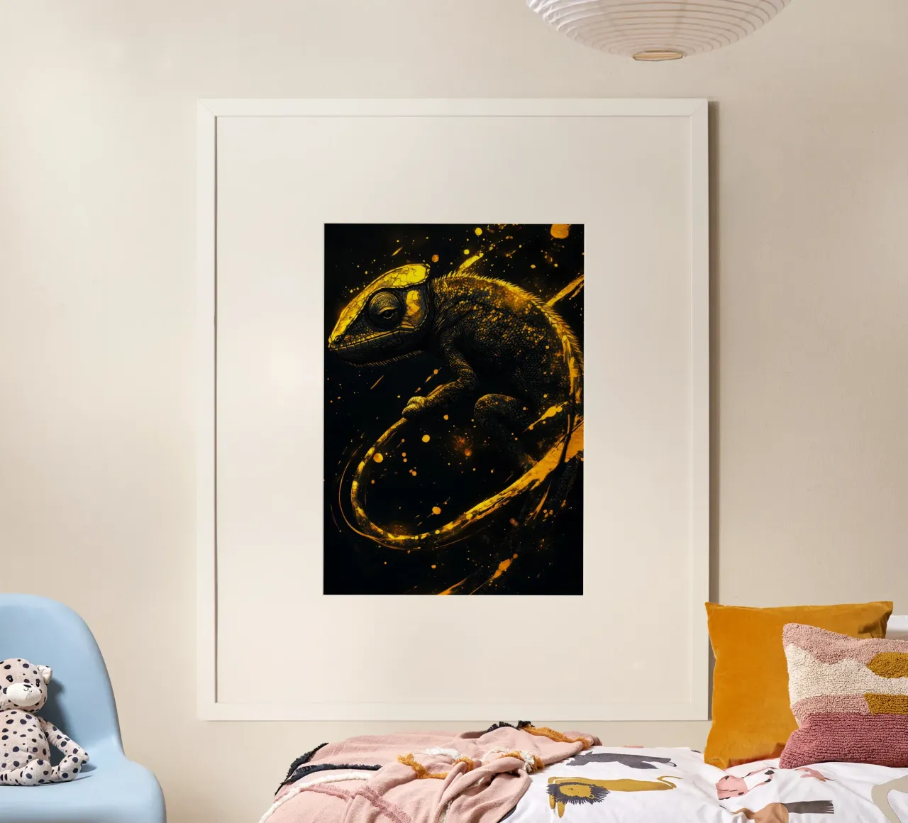 Camaleonte d'oro carta hahnemühle da Justyna Jaszke JBJart