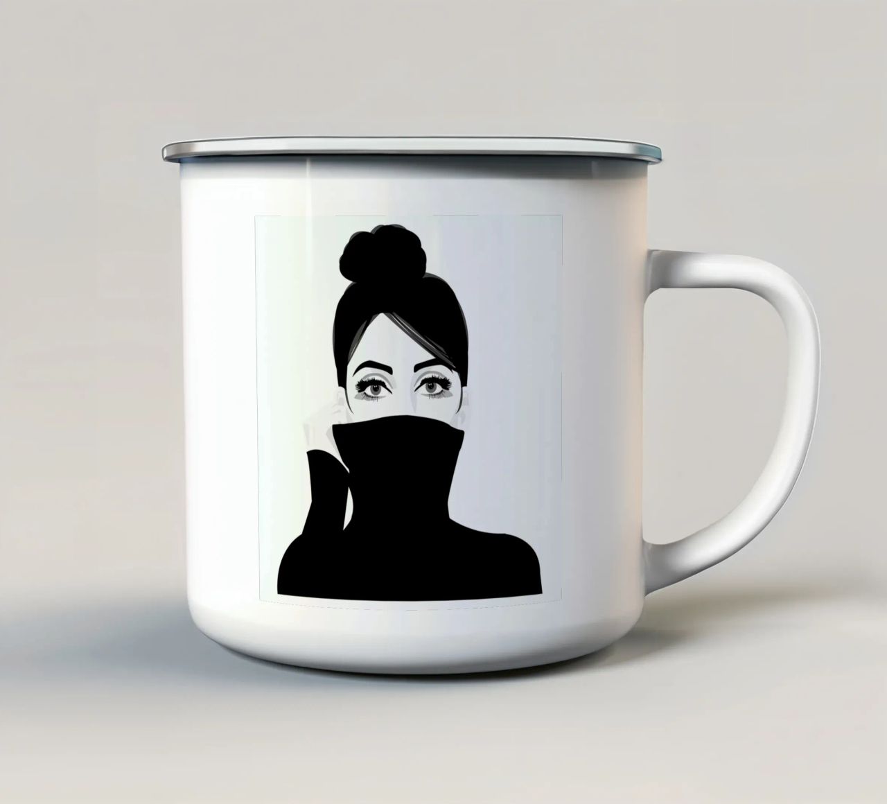 Girl in turtleneck tazza in smalto da Ctoft