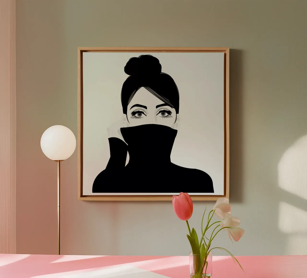Girl in turtleneck tela con Cornice a cassetta da Ctoft