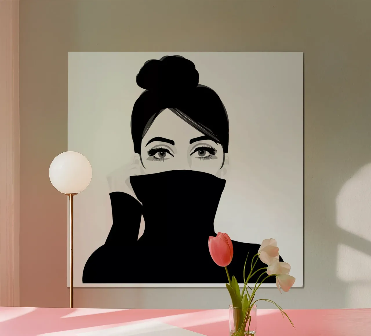 Girl in turtleneck poster con telaio in plastica da Ctoft
