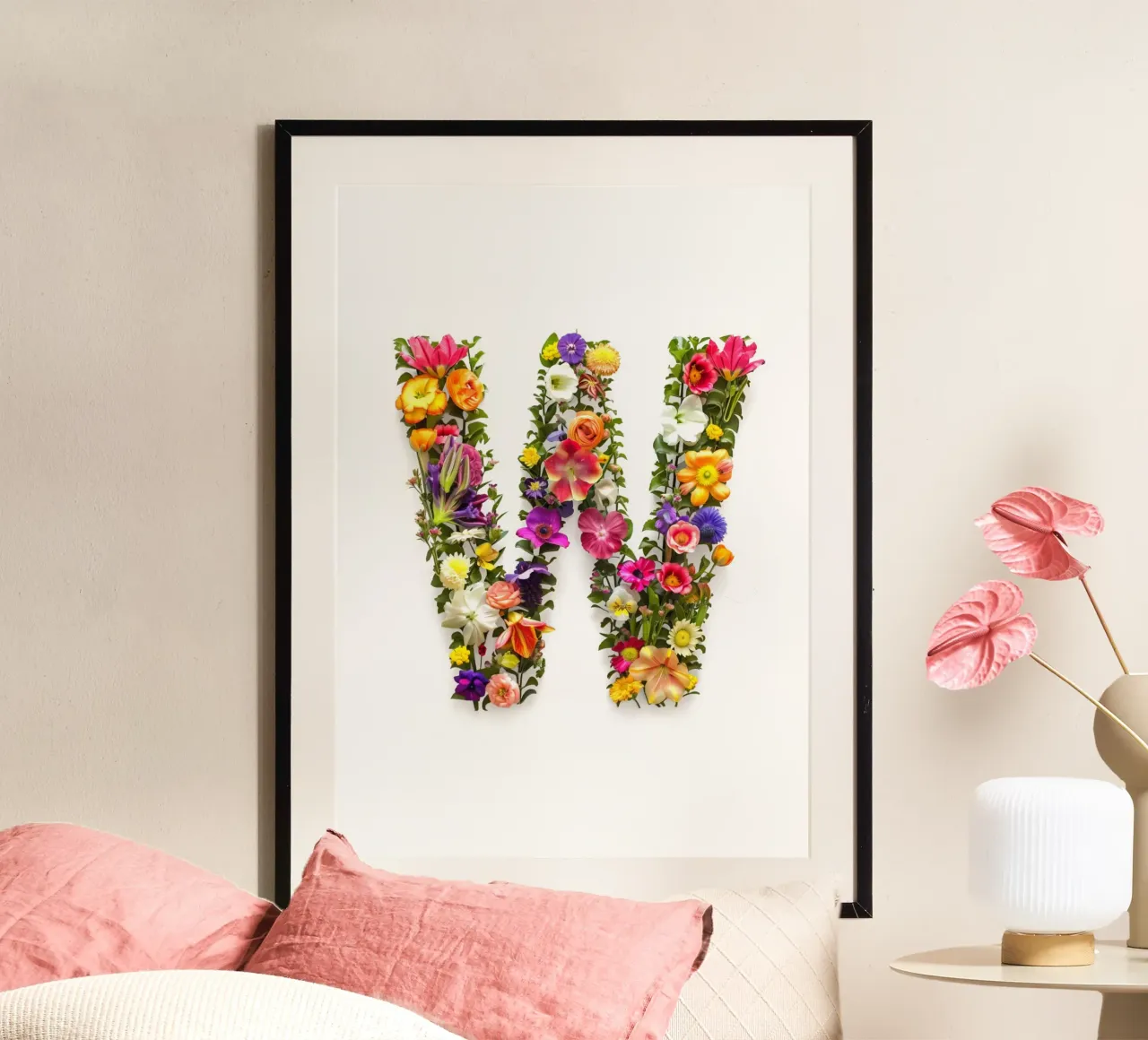 Blumenbuchstabe W Poster von My Tiny Home