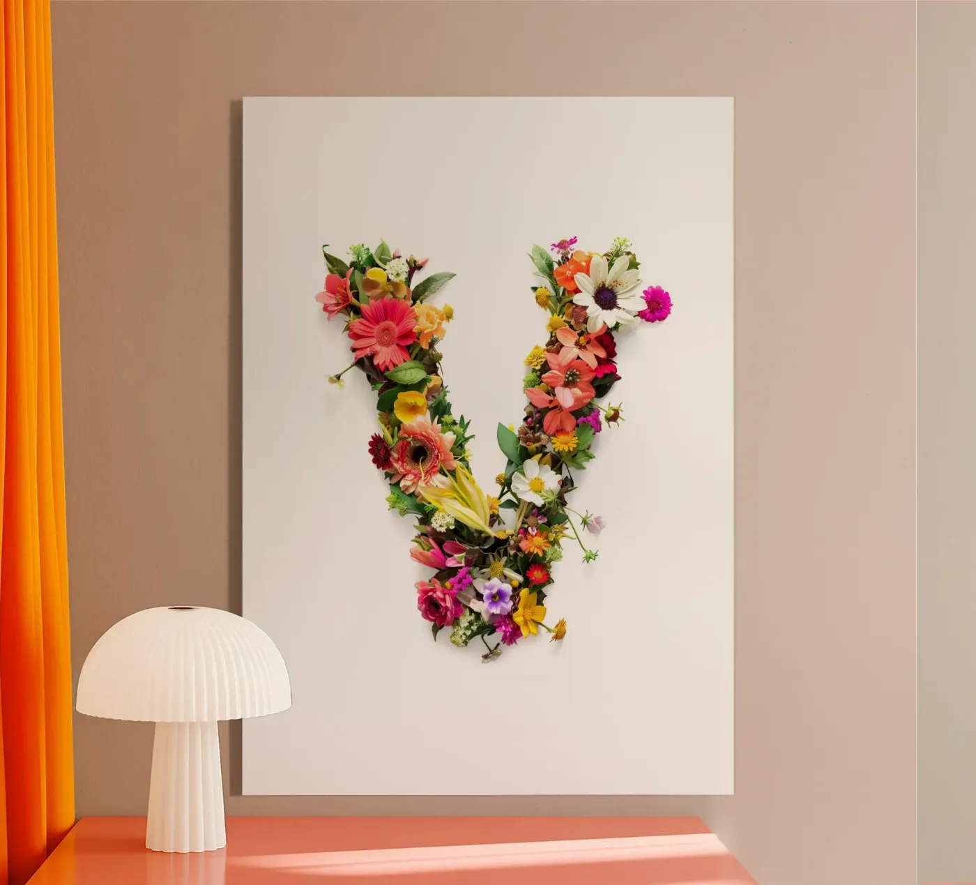 Fiore lettera V plexiglass da My Tiny Home