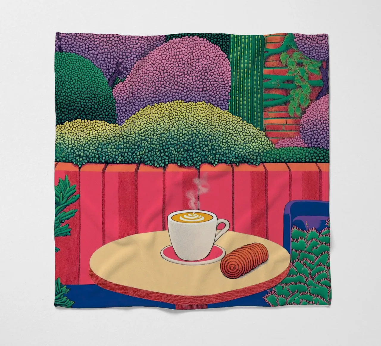 Cannella e caffè - Poster della cucina del caffè botanico coperta in pile da Kaji
