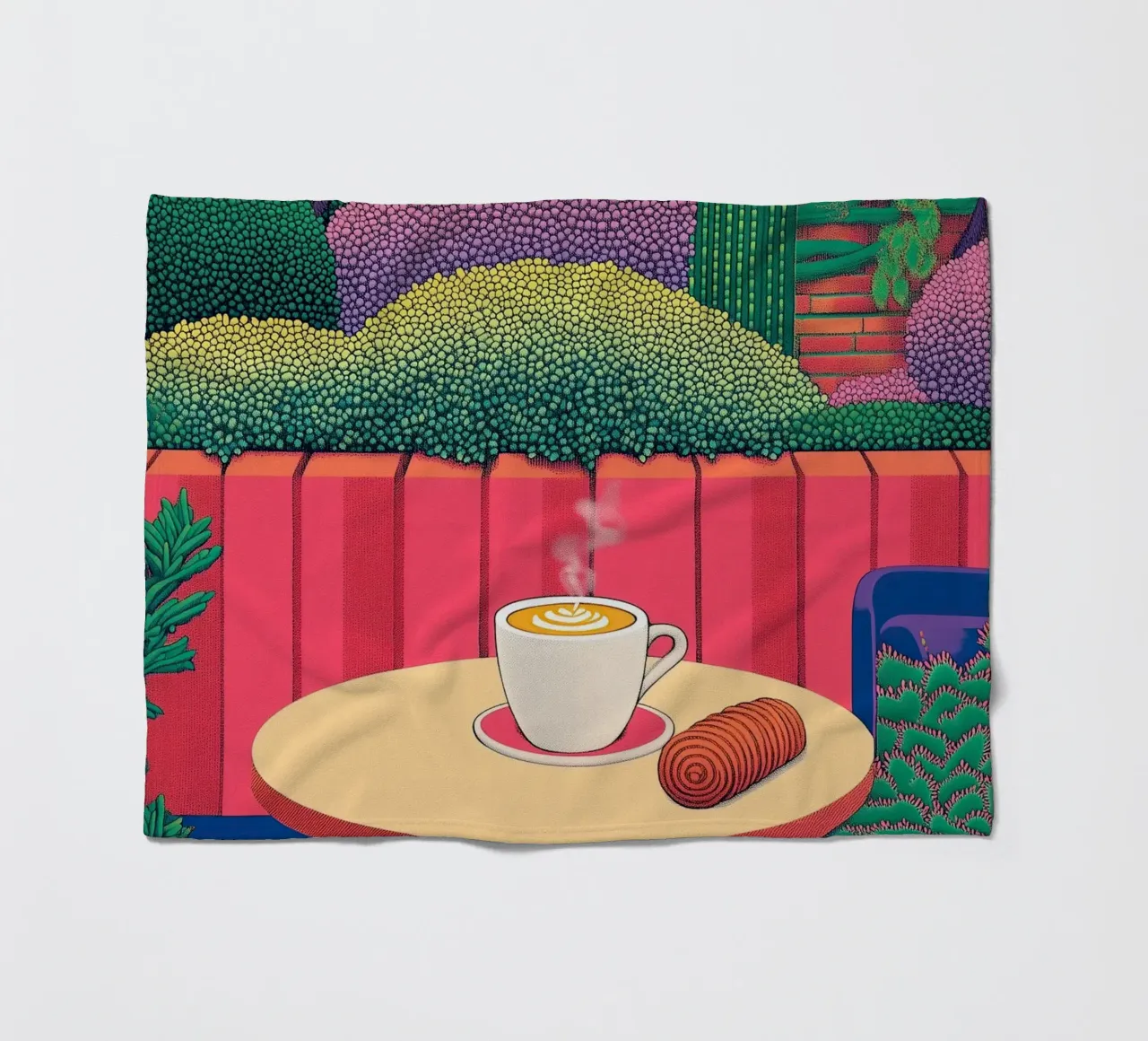 Cannella e caffè - Poster della cucina del caffè botanico coperta in pile da Kaji