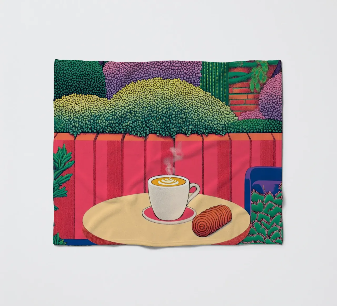 Cannella e caffè - Poster della cucina del caffè botanico coperta in pile da Kaji