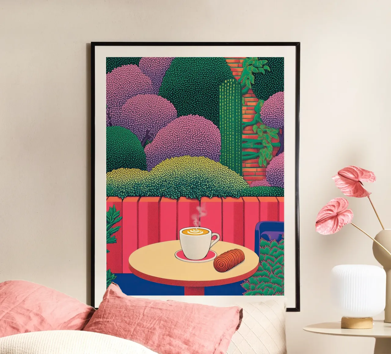 Cannella e caffè - Poster della cucina del caffè botanico carta hahnemühle da Kaji
