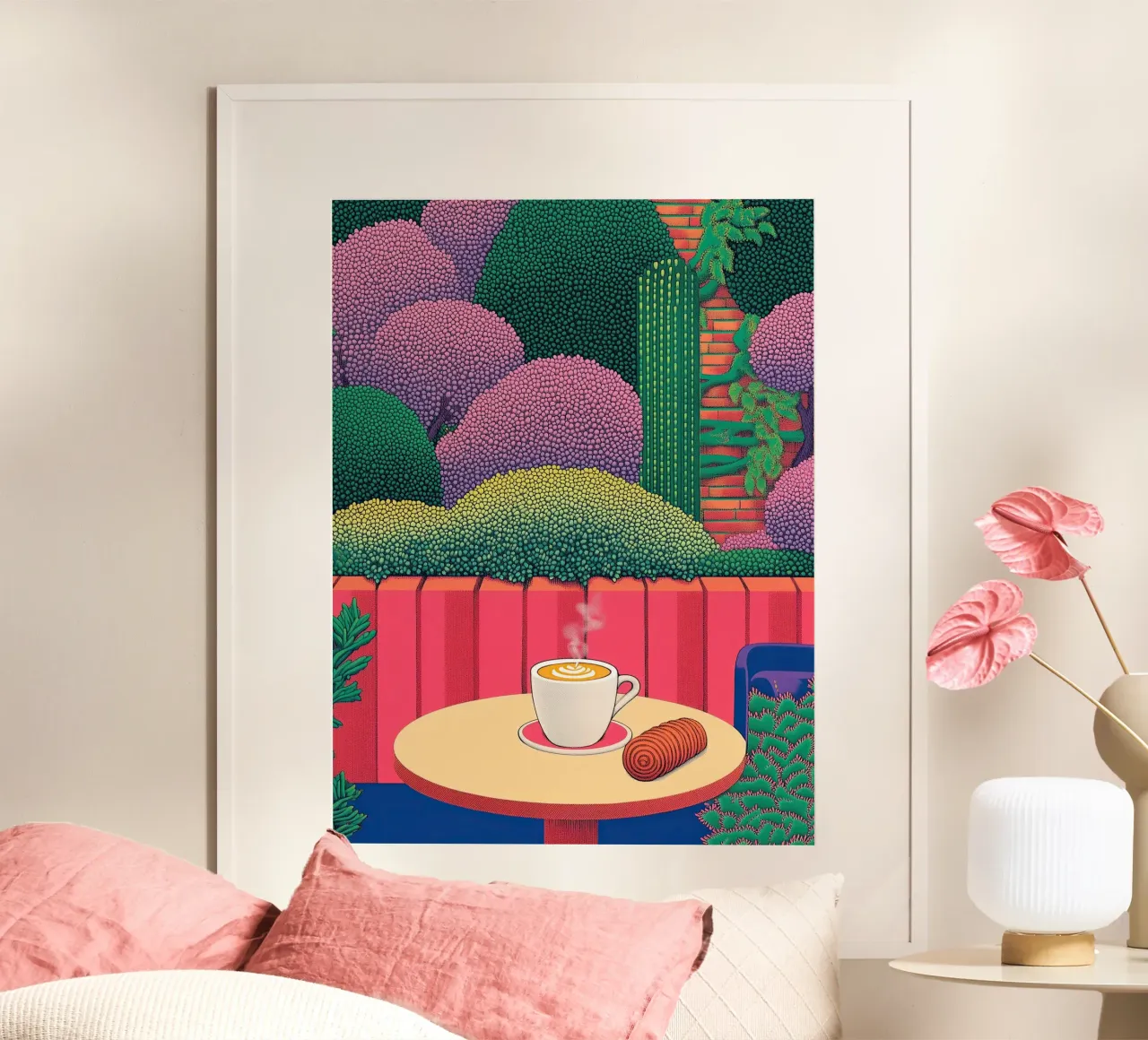 Cannella e caffè - Poster della cucina del caffè botanico carta hahnemühle da Kaji