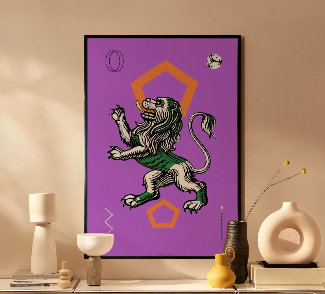 The Lion Tarot Card poster with aluminum frame by Kolorama