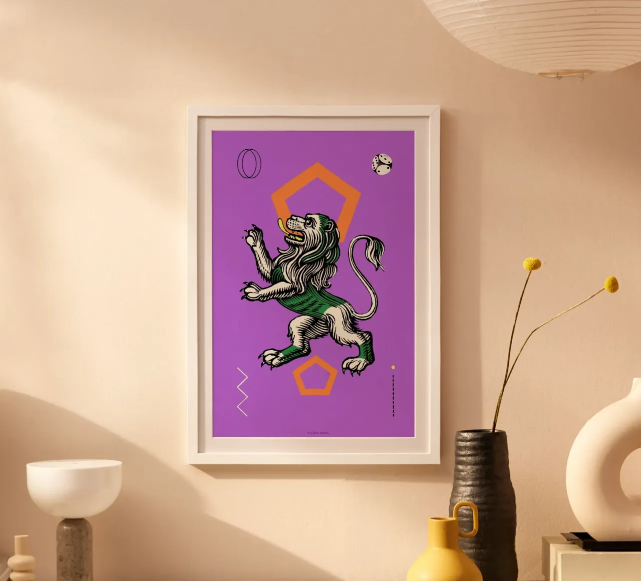 The Lion Tarot Card poster with aluminum frame by Kolorama
