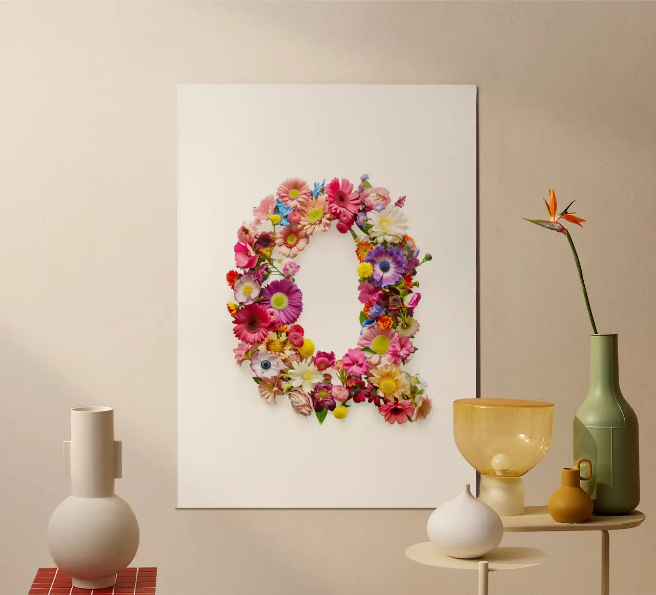 Blumenbuchstabe Q Hahnemühle von My Tiny Home