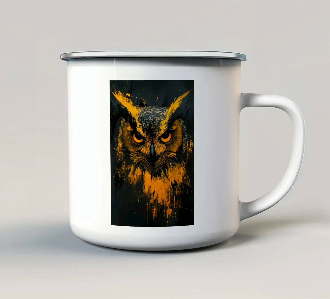 Gufo d'oro tazza in smalto da Justyna Jaszke JBJart