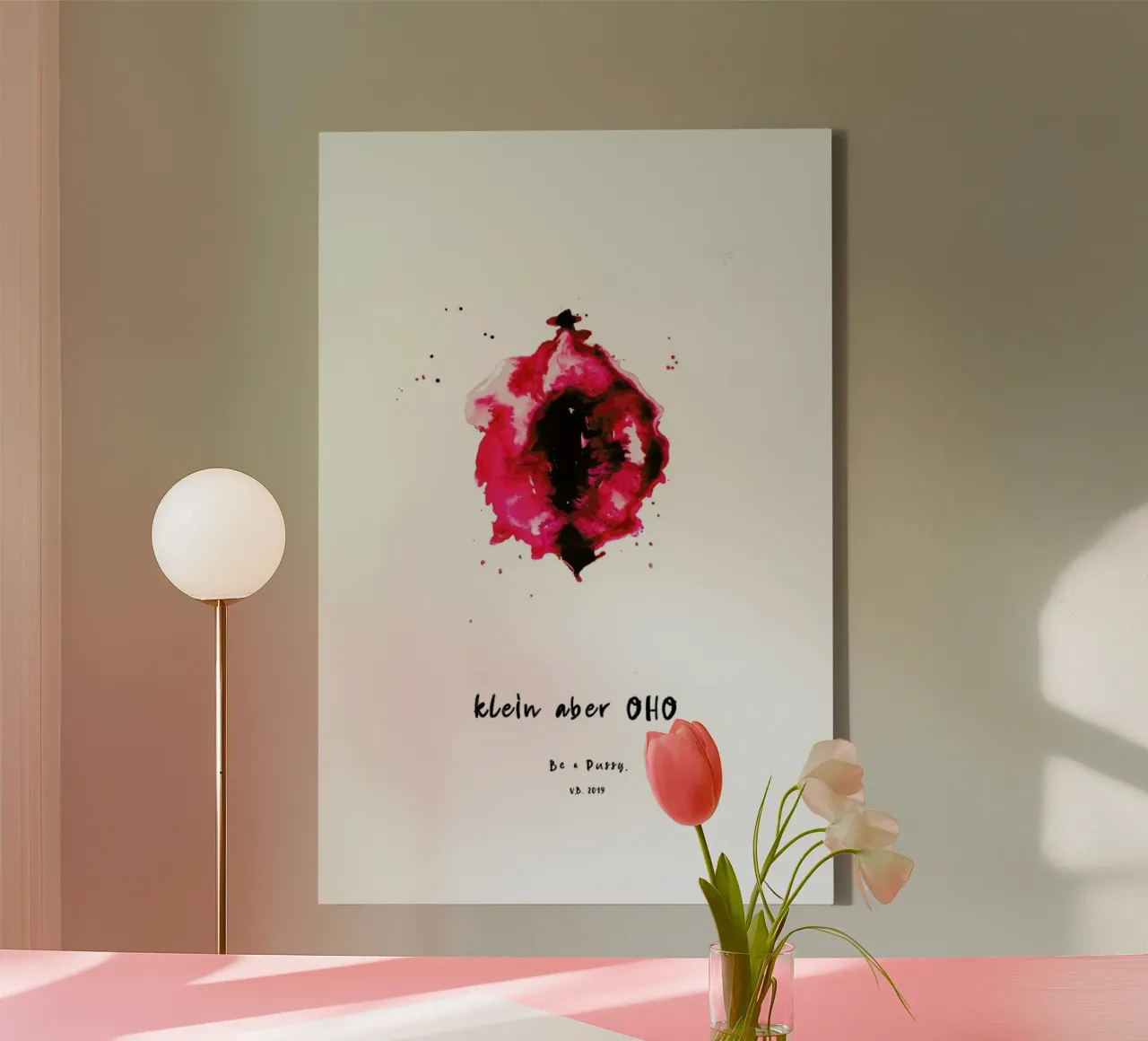 Vulva Painting Smal But Great Red tela con Cornice a cassetta da Verena Bonath | 21st aesthetics