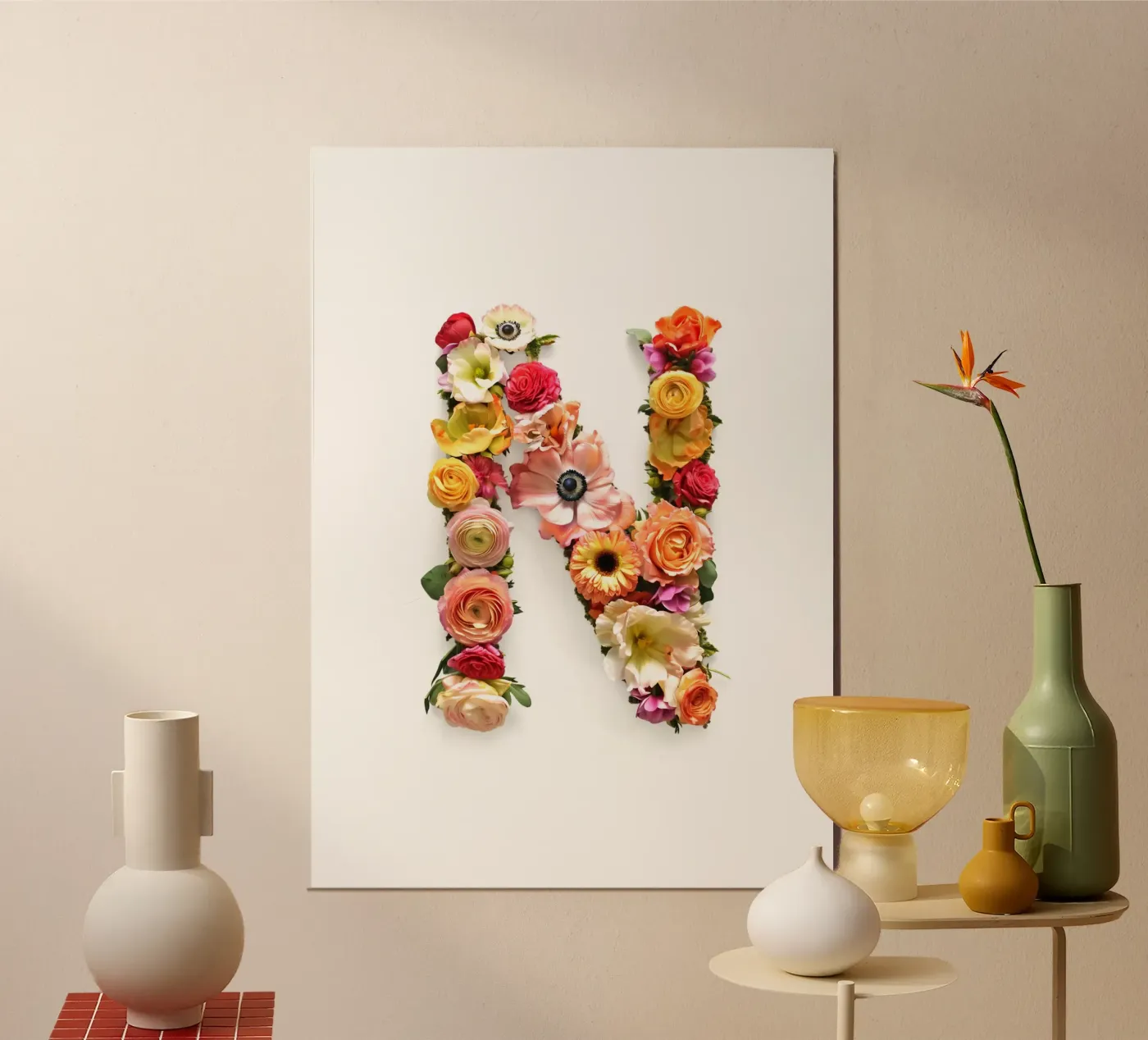 Flower letter N poster da My Tiny Home